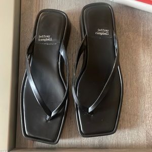 Jeffrey Campbell square toe thong sandals